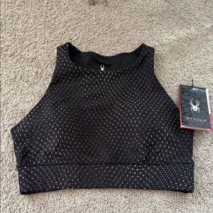 Spyder Black and Gray Athletic Top